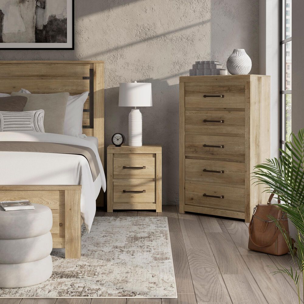 Ashley Brozmont Queen Panel Bed in Natural Brown, , large