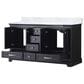 Lexora Home Dukes 60" Double Bathroom Vanity in Espresso with 2 cm White Carrara Marble Top and Rectangular Sinks, , large