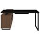 Pacific Landing Maddox 2-Piece L-desk and Bookcase Set in Black and Walnut, , large
