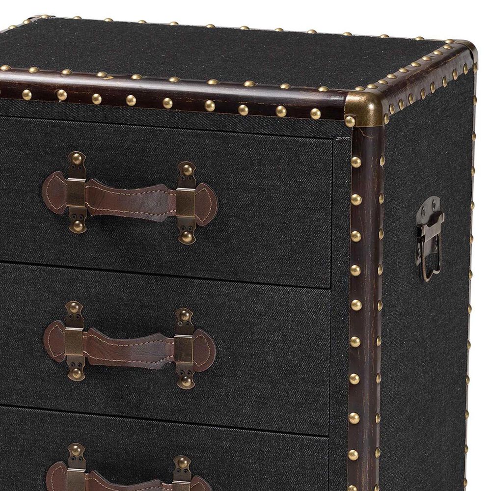 Baxton Studio Jaelyn 4-Drawer End Table in Black, , large