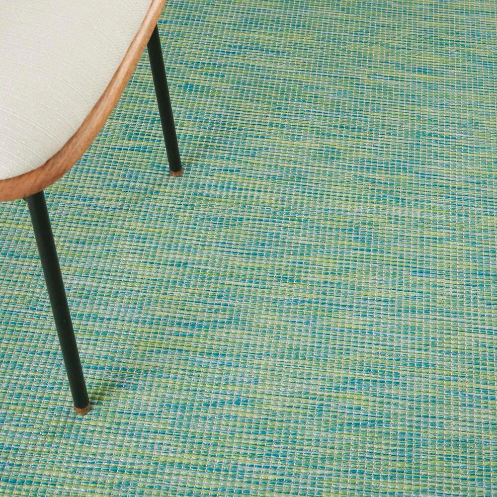 Nourison Positano 7&#39; x 10&#39; Blue and Green Indoor/Outdoor Area Rug, , large