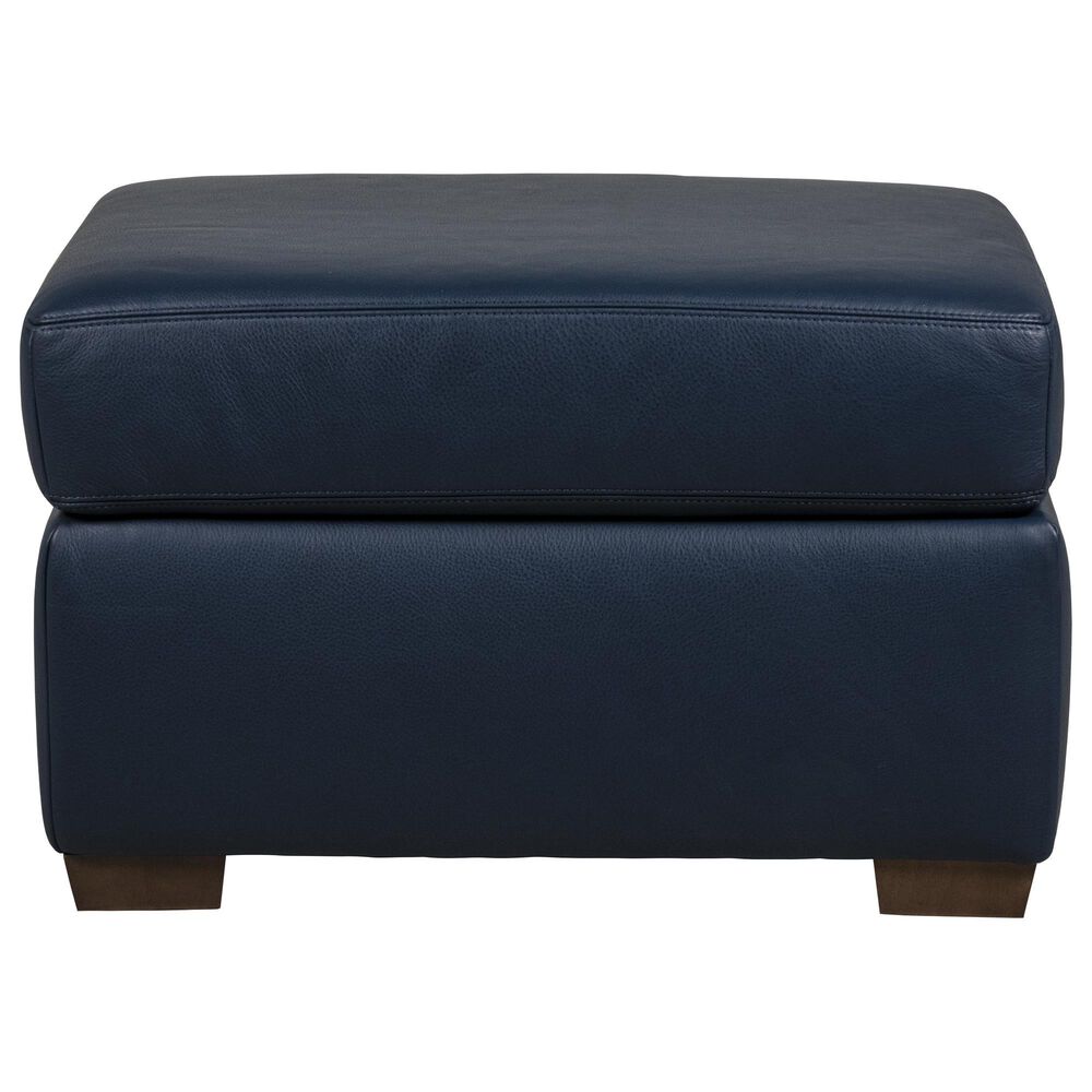 American Leather Camryn Leather Stationary Sofa in Bison Deep Blue, , large