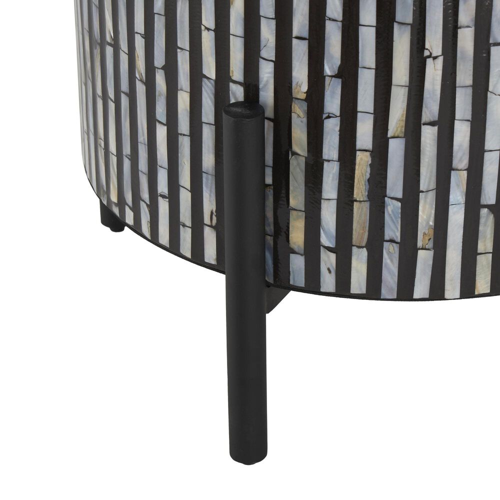 Maple and Jade Handmade Mosaic Inlay Geometric Accent End Table in Multicolored, , large