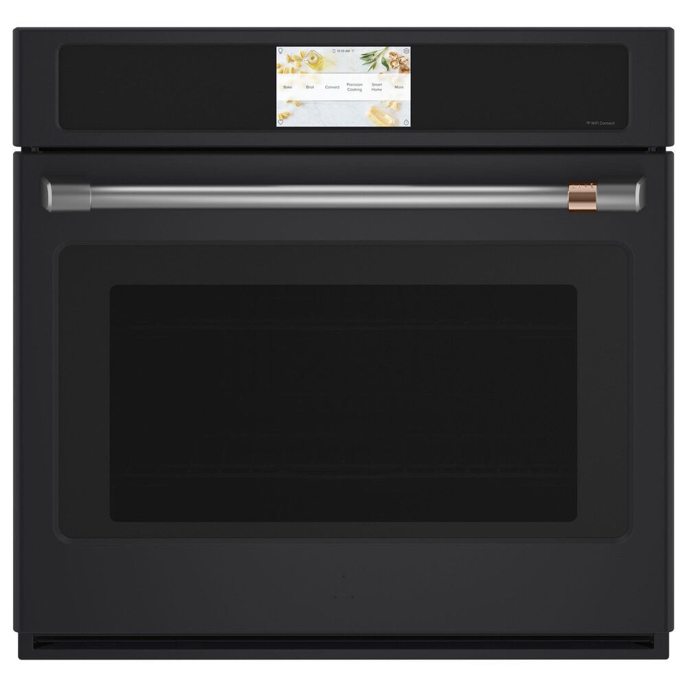 Cafe 2-Piece Kitchen Package with Matte Black 30" Smart Built-In Convection Single Wall Oven and Stainless Steel 36" Electric Cooktop, , large