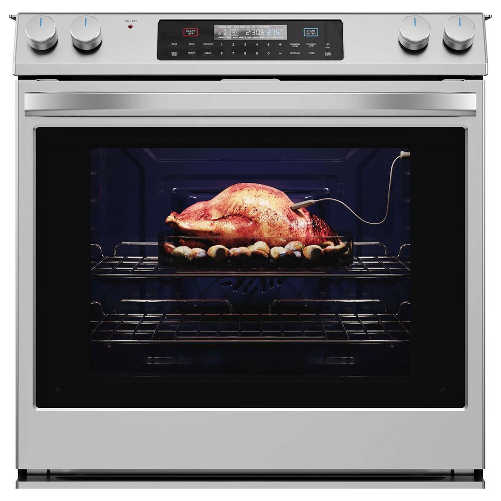 Midea 6.3 Cu. Ft. 5-Burner Smart Slide-In Electric Range in Stainless Steel, , large