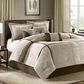 Hampton Park Dallas 7-Piece Queen Comforter Set in Taupe and Chocolate Brown, , large
