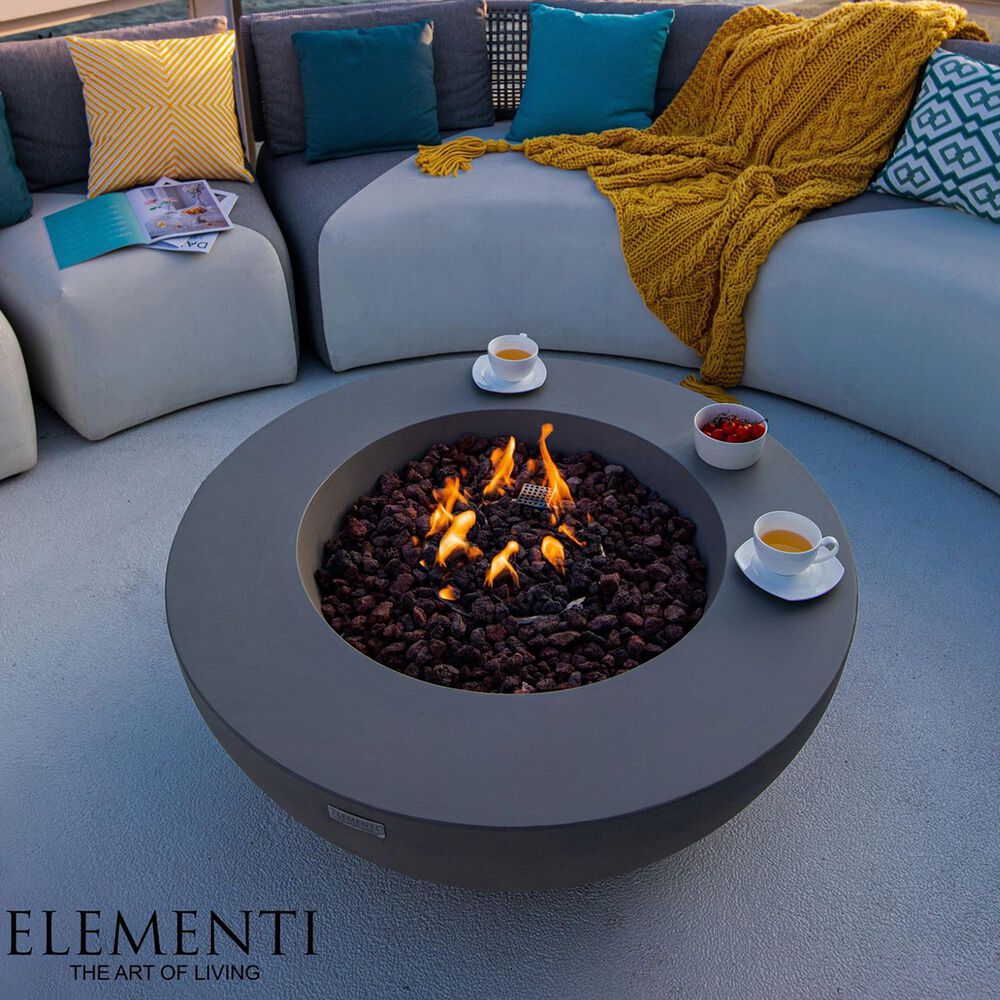 Elementi Fire Lunar Round Natural Gas Bowl Fire Table in Gray, , large
