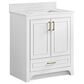 37B Lucerne 30" Single Bathroom Vanity in Bright White with Marble Top and Backsplash, , large