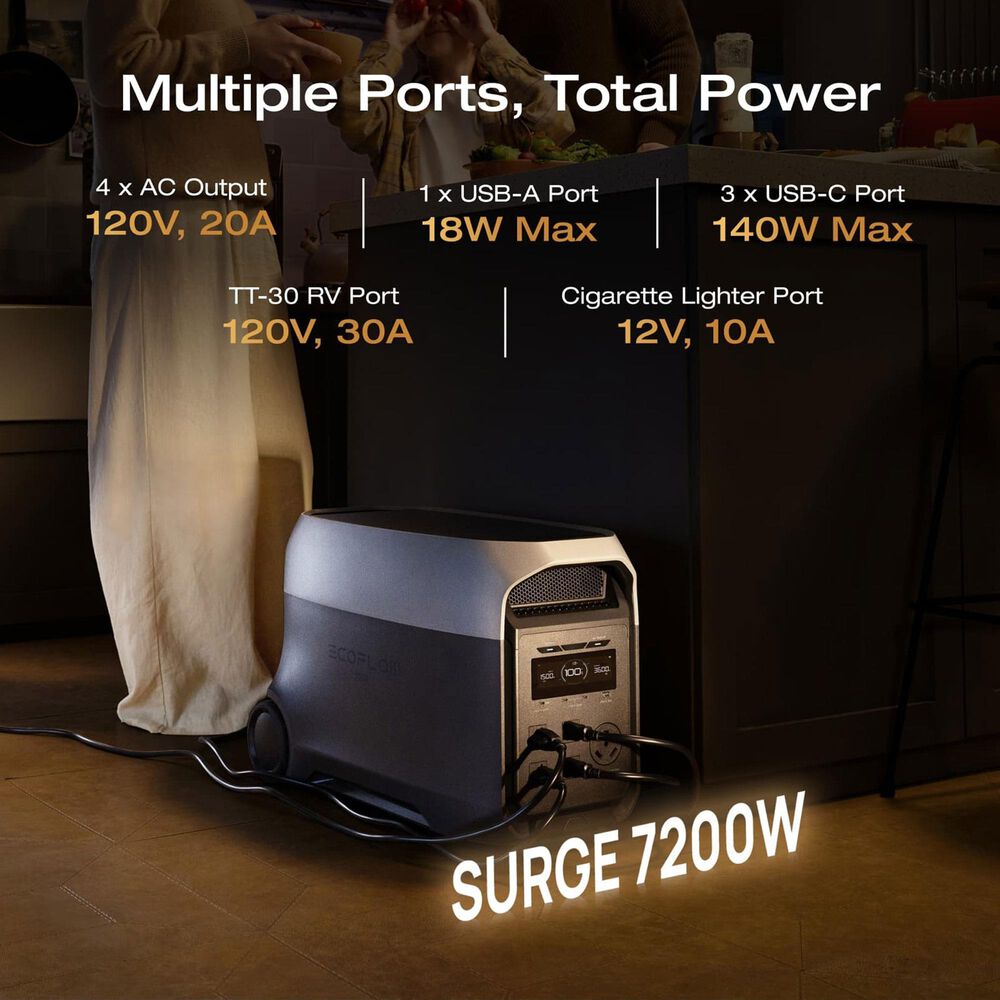 EcoFlow Delta 3 Ultra 3072Wh Portable Power Station in Black, , large