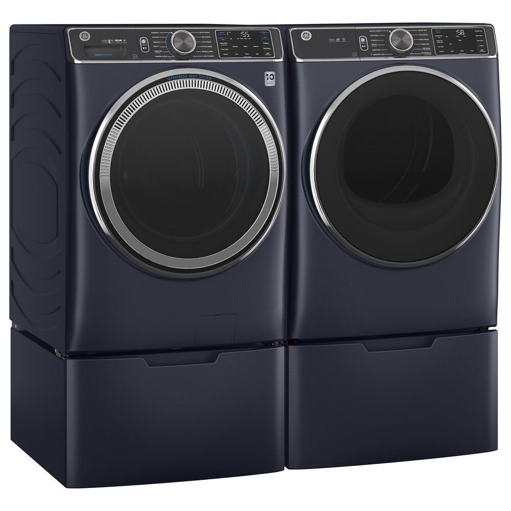 GE Appliances 5.0 Cu. Ft. Capacity Smart Front Load Steam Washer with SmartDispense UltraFresh Vent System with OdorBlock - Sapphire Blue, , large
