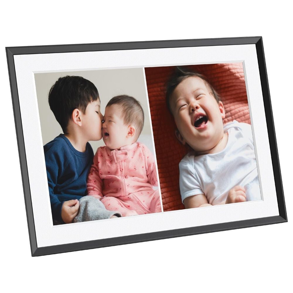 Aura Carver Mat 10" Digital Wi-Fi Photo Frame with Paper Mat in Charcoal, , large
