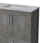 Lexora Home Jacques 72" Double Bathroom Vanity in Distressed Grey with 2 cm White Carrara Marble Top and Rectangular Sinks, , large