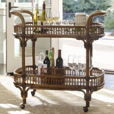 Tommy Bahama Home Bali Hai Veranda Bar Cart in Warm Brown, , large