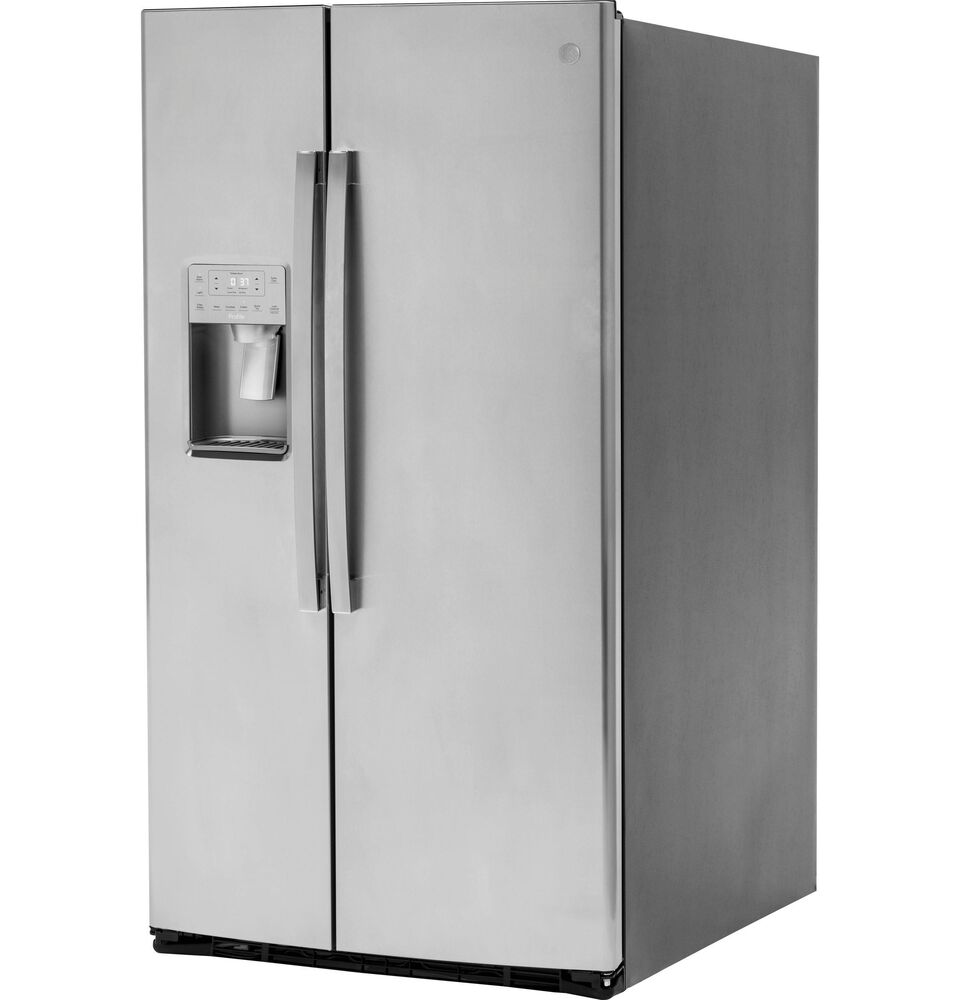 GE Profile 25.3 Cu. Ft. Side-by-Side Refrigerator in Fingerprint Resistant Stainless Steel, , large