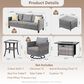 HOMLUX 7 Piece Outdoor Patio Set in Dark Gray, , large