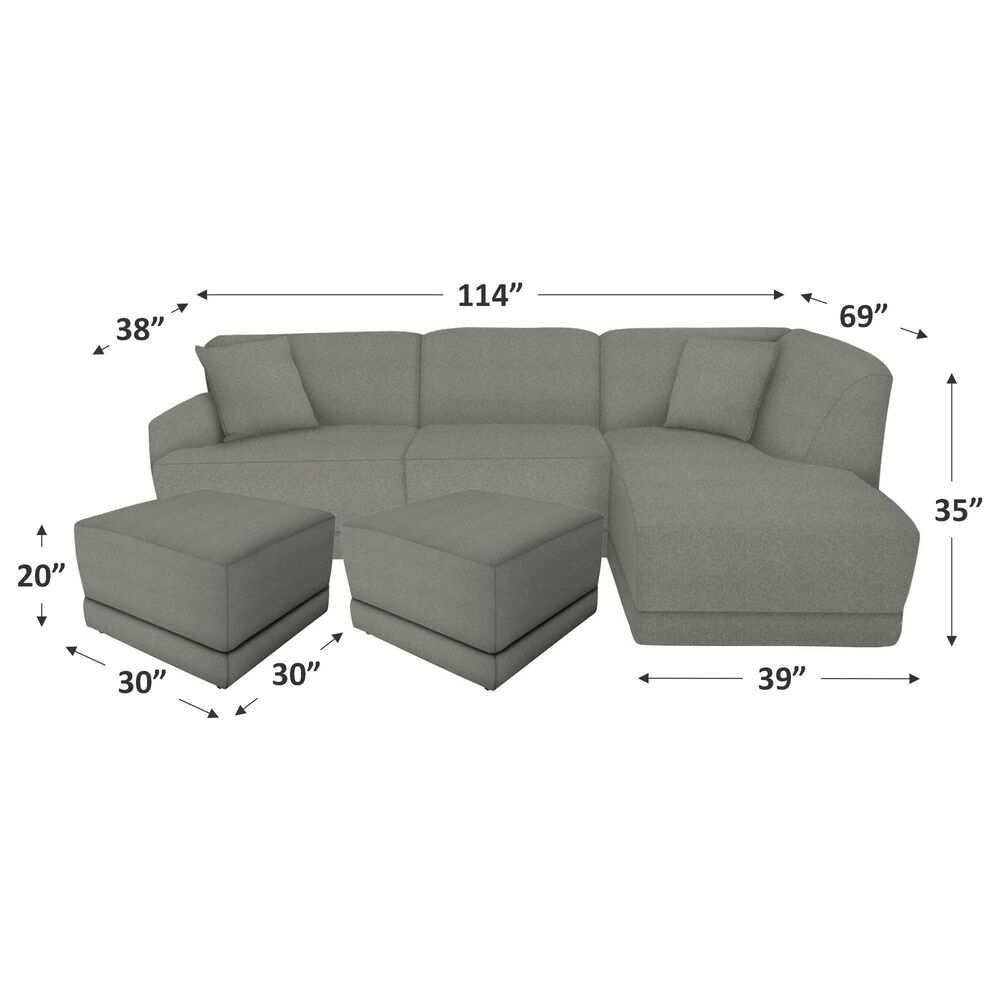 England Inc. Cole 4-Piece Sectional in Domain Dove, , large