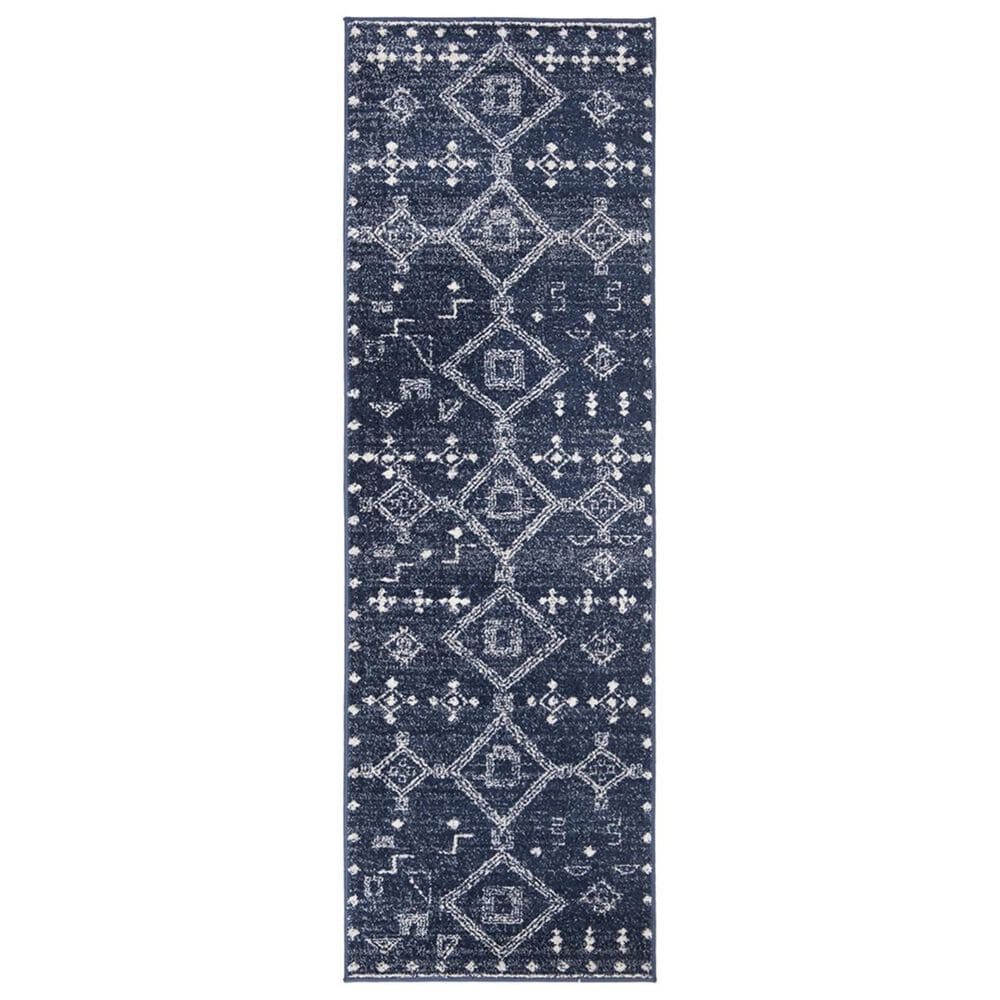 Safavieh Adirondack ADR208N 2&#39;6&quot; x 8&#39; Navy and Silver Runner, , large