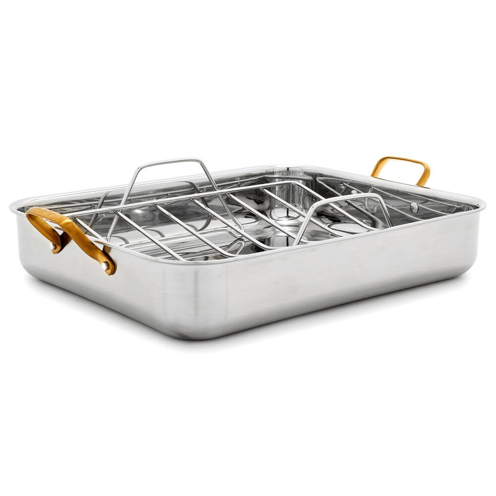 Green Pan Reserve 13" x 16" Roaster with Rack in Stainless Steel, , large