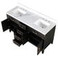 Lexora Home Laurel 60" Double Bathroom Vanity in Black Oak with White Carrara Marble Top and Rectangular Sinks, , large