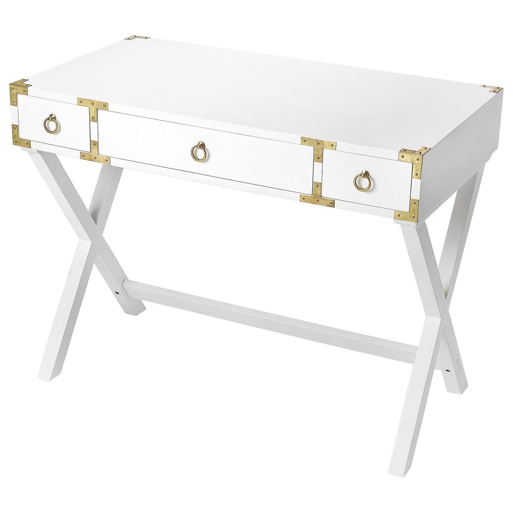 Forster Writing Desk in Glossy White, , large