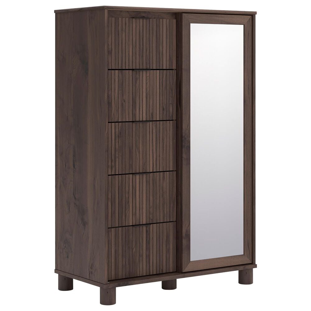 Ashley Pamytta 5-Drawer Dressing Chest in Rich Brown, , large