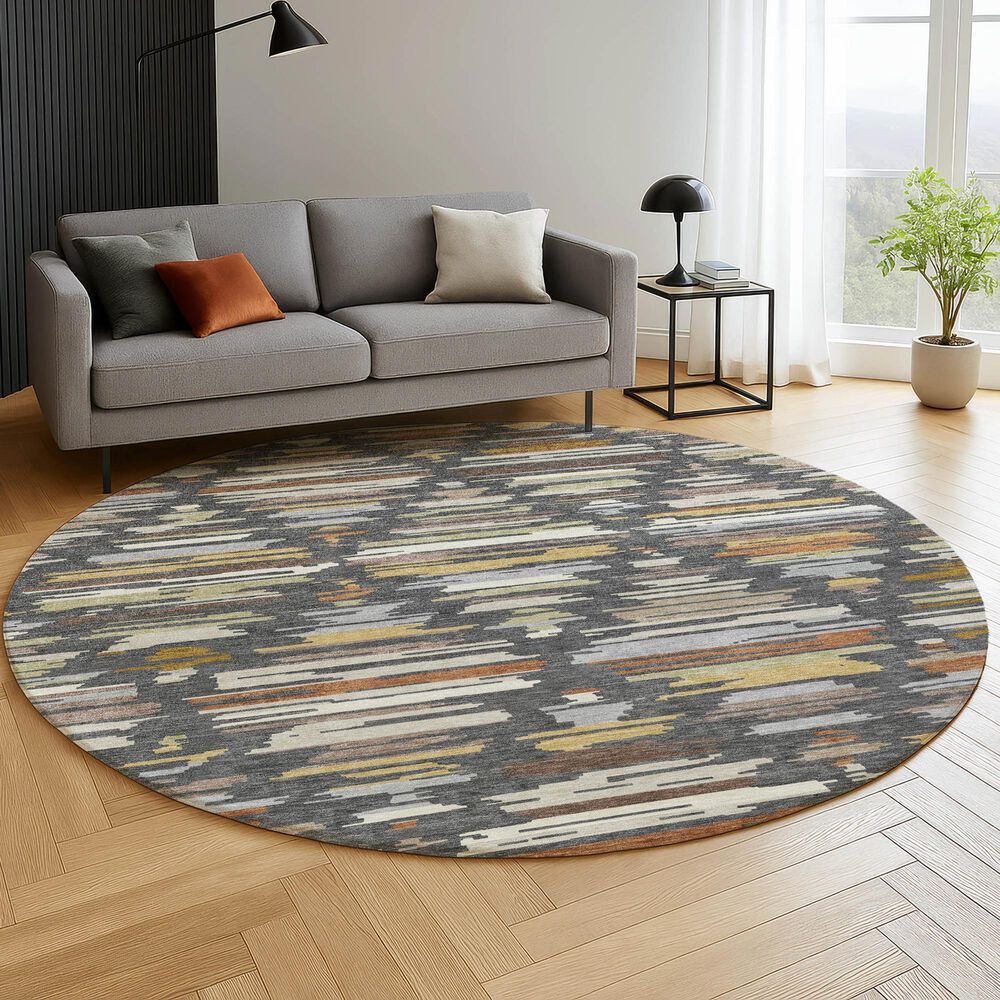 Dalyn Rug Company Kenner Charcoal 8' Round Area Rug, , large