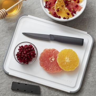 KitchenAid Classic 8" x 10" Cutting Board in White and Matte Gray, , large