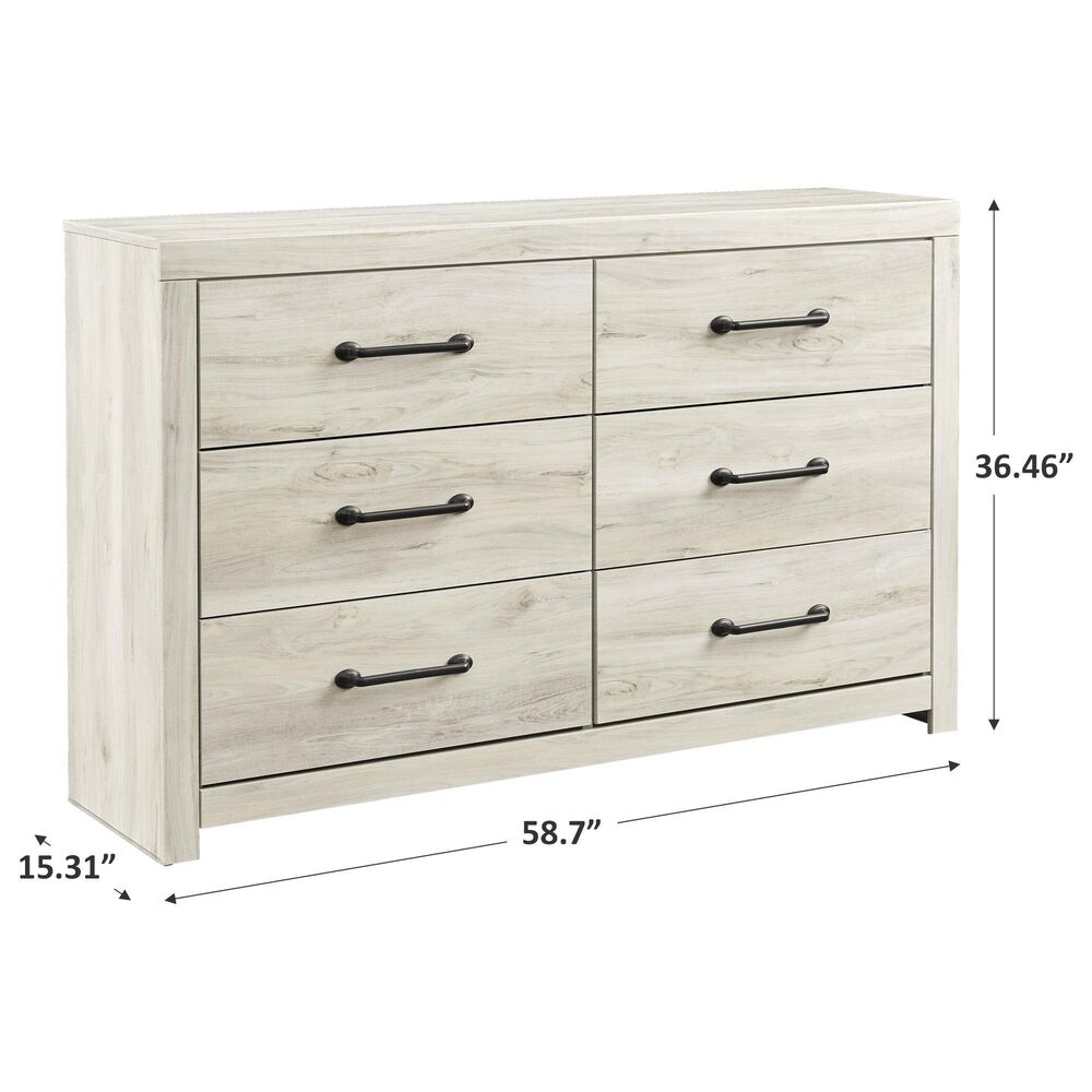 Signature Design by Ashley Cambeck 6 Drawer Dresser in Whitewash, , large