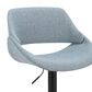 LumiSource Fabrico Swivel Adjustable Bar Stool with Blue Noise Fabric Upholstery and Rounded T Footrest in Black (Set of 2), , large