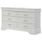 Crown Mark Amalia 6-Drawer Dresser in White, , large