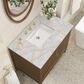 James Martin Vanities Myrrin 36" Vanity in Mid-Century Walnut with 3 cm Victorian Silver Quartz Top, , large