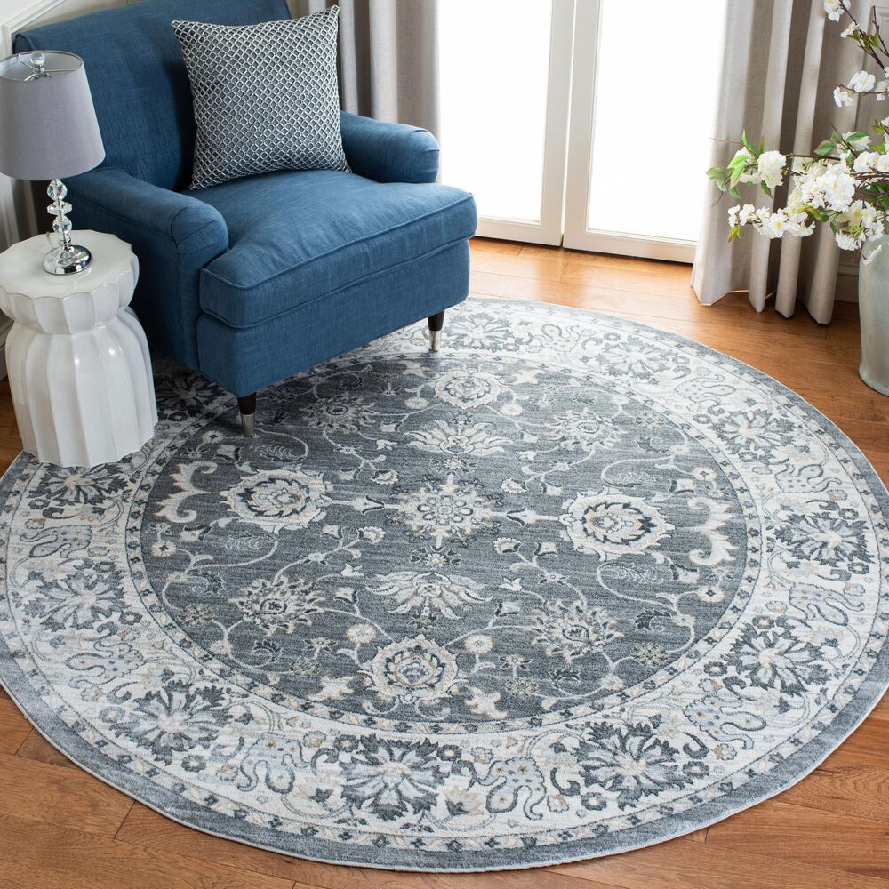 Safavieh Isabella ISA940F 6&#39;7&quot; Round Gray and Cream Area Rug, , large