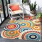 Safavieh Cabana CBN382M 3" x 5" Blue and Ivory Indoor/Outdoor Area Performance Rug, , large