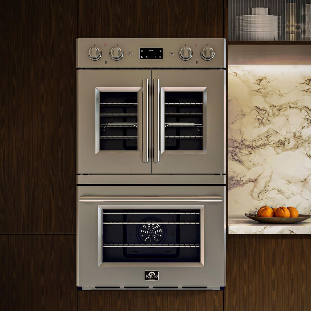 Forno Gallico 30" Double Electric Wall Oven with French Door in Stainless Steel, , large