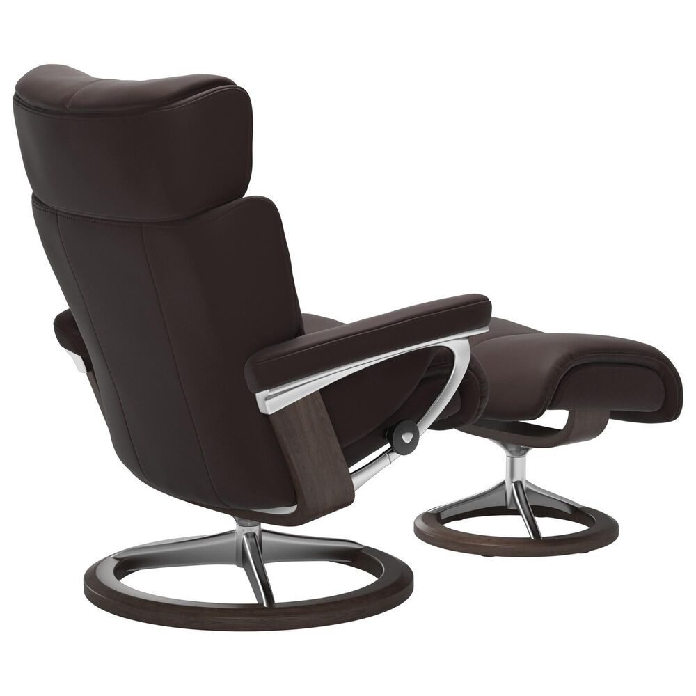 Stressless Admiral Medium Leather Chair and Ottoman Set in Paloma Chocolate, , large