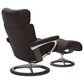 Stressless Admiral Medium Leather Chair and Ottoman Set in Paloma Chocolate, , large