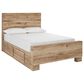 Ashley Hyanna Full Panel Bed with 2 Side Storage in Tan Brown, , large