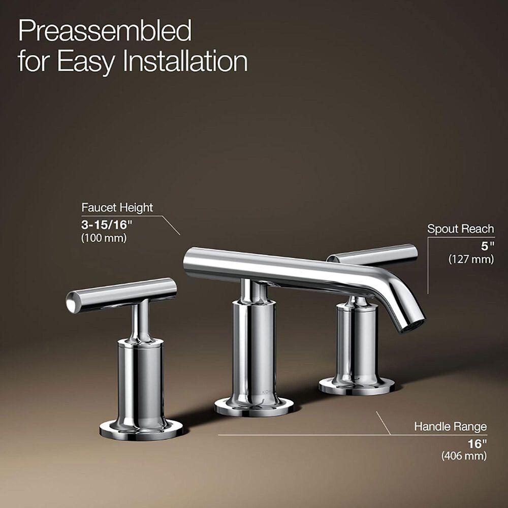 Kohler Purist Widespread Bathroom Sink Faucet in Vibrant Brushed Graphite, , large