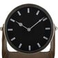 Maple and Jade Decorative Table Clock with Brown Leather Stand in Polished Gold, , large