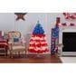 The Gerson Company 5" Patriotic American Tree with White Light in Red, White and Blue, , large