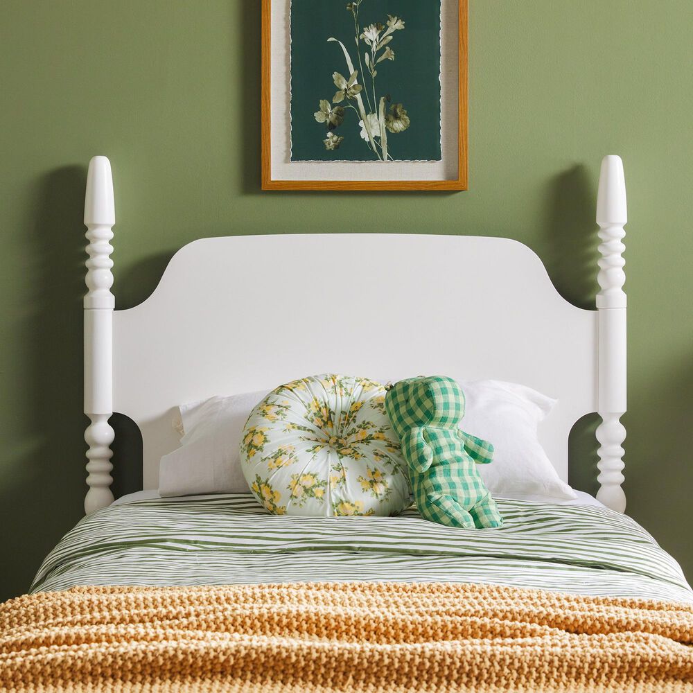 Walker Edison Vivienne Twin Platform Bed in White, , large