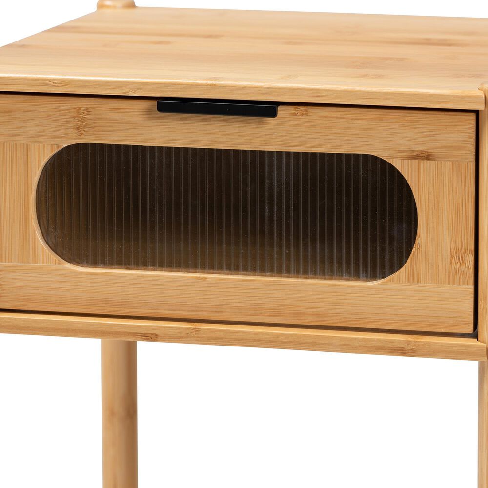 Baxton Studio Naresh 1-Drawer End Table in Natural Brown, , large