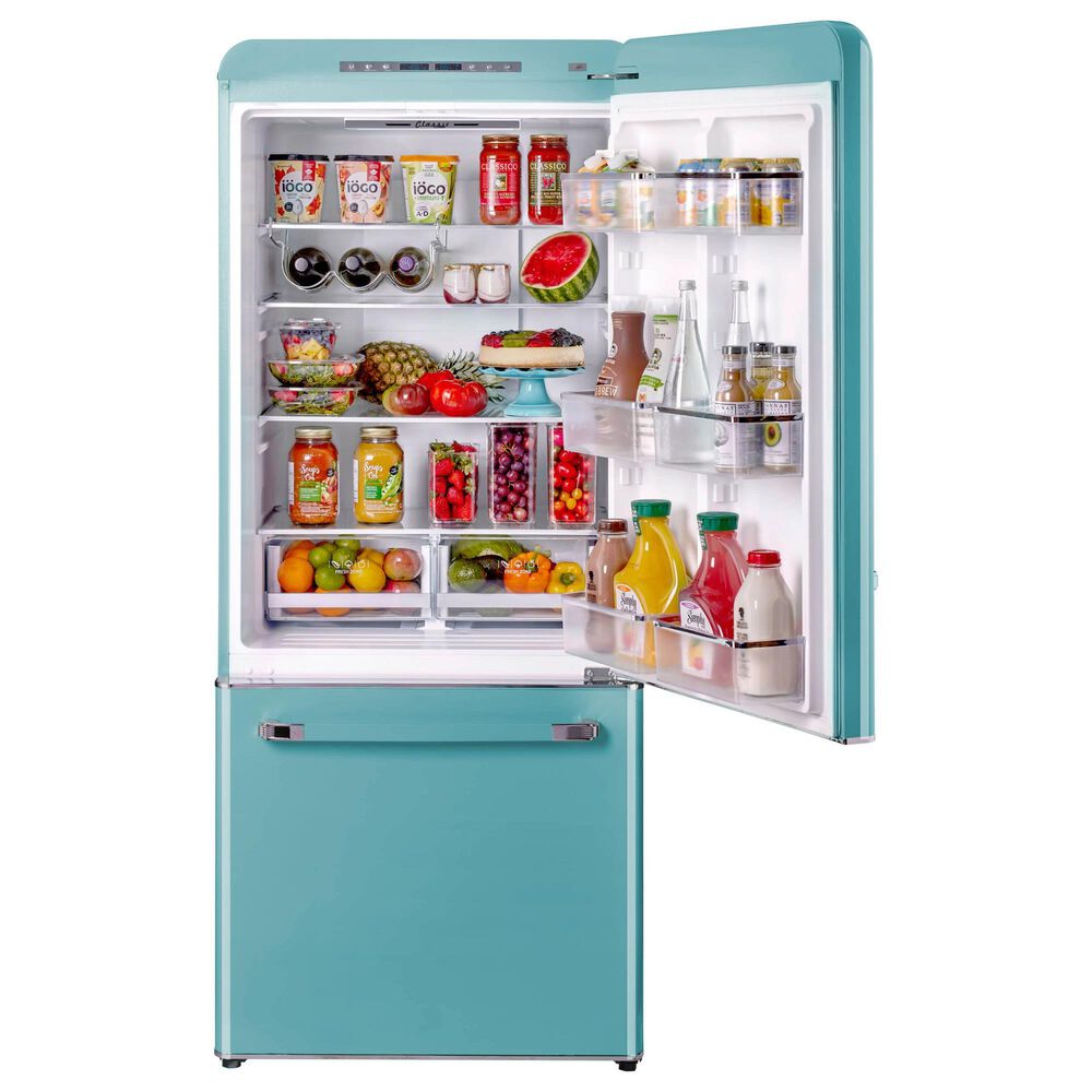 Unique Appliances Classic Retro 18 Cu. Ft Bottom Freezer Refrigerator in Ocean Mist Turquoise, , large