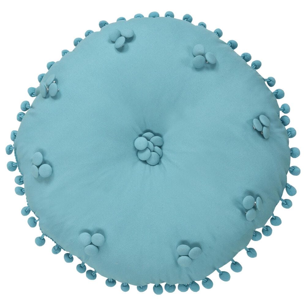 J. Queen New York Afton 12" Round Throw Pillow in Blue, , large