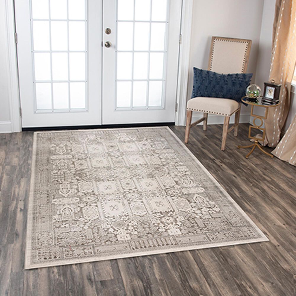 RIZZY Calabria 5&#39;3&quot; x 7&#39;6&quot; Neutral and Gray Area Rug, , large