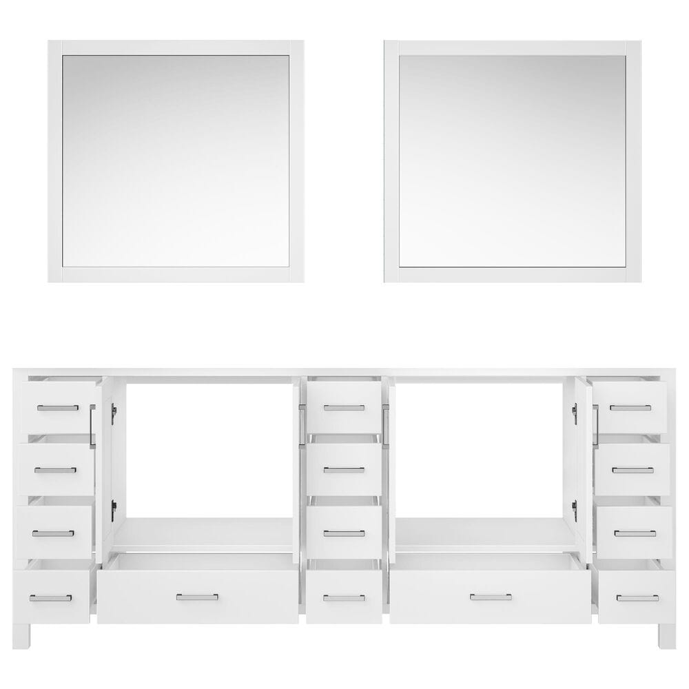 Lexora Home Jacques 84&quot; Double Bathroom Vanity Cabinet Only in Distressed Grey and 34&quot; Mirrors, , large