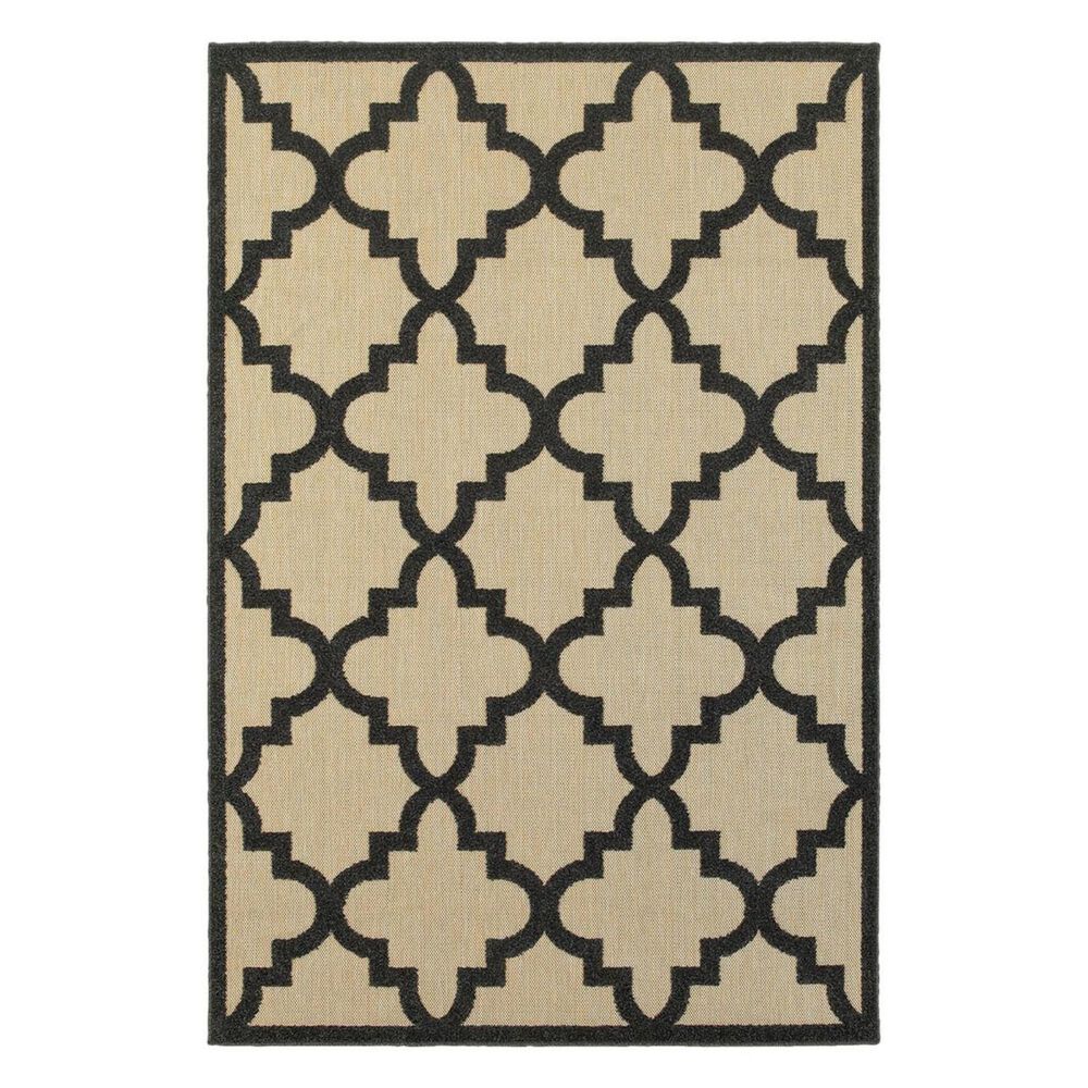 Oriental Weavers Cayman 660N 6"7" x 9"6" Sand/Charcoal Area Rug, , large