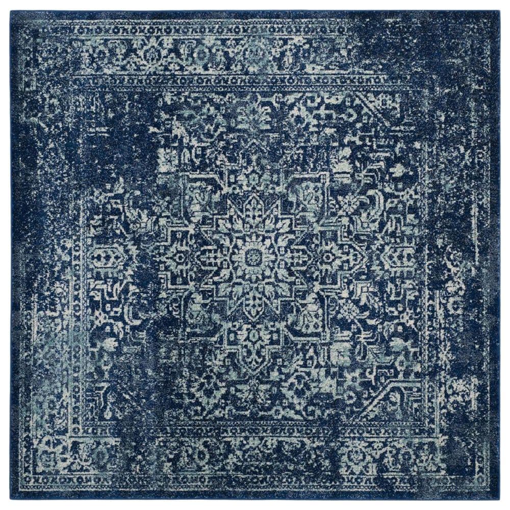 Safavieh Evoke EVK256A 9" Square Navy and Ivory Area Rug, , large
