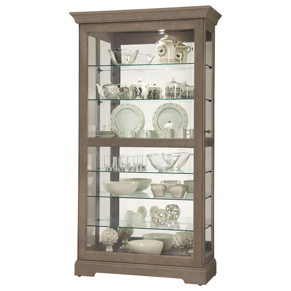 Howard Miller Tyler V Curio Cabinet in Aged Grey, , large