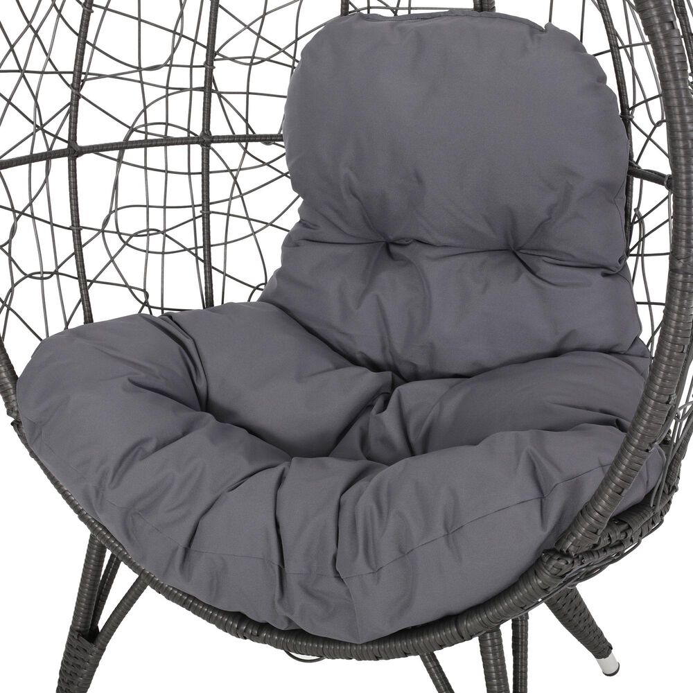 Hearth and Haven Gianni Outdoor Teardrop Chair in Gray, , large